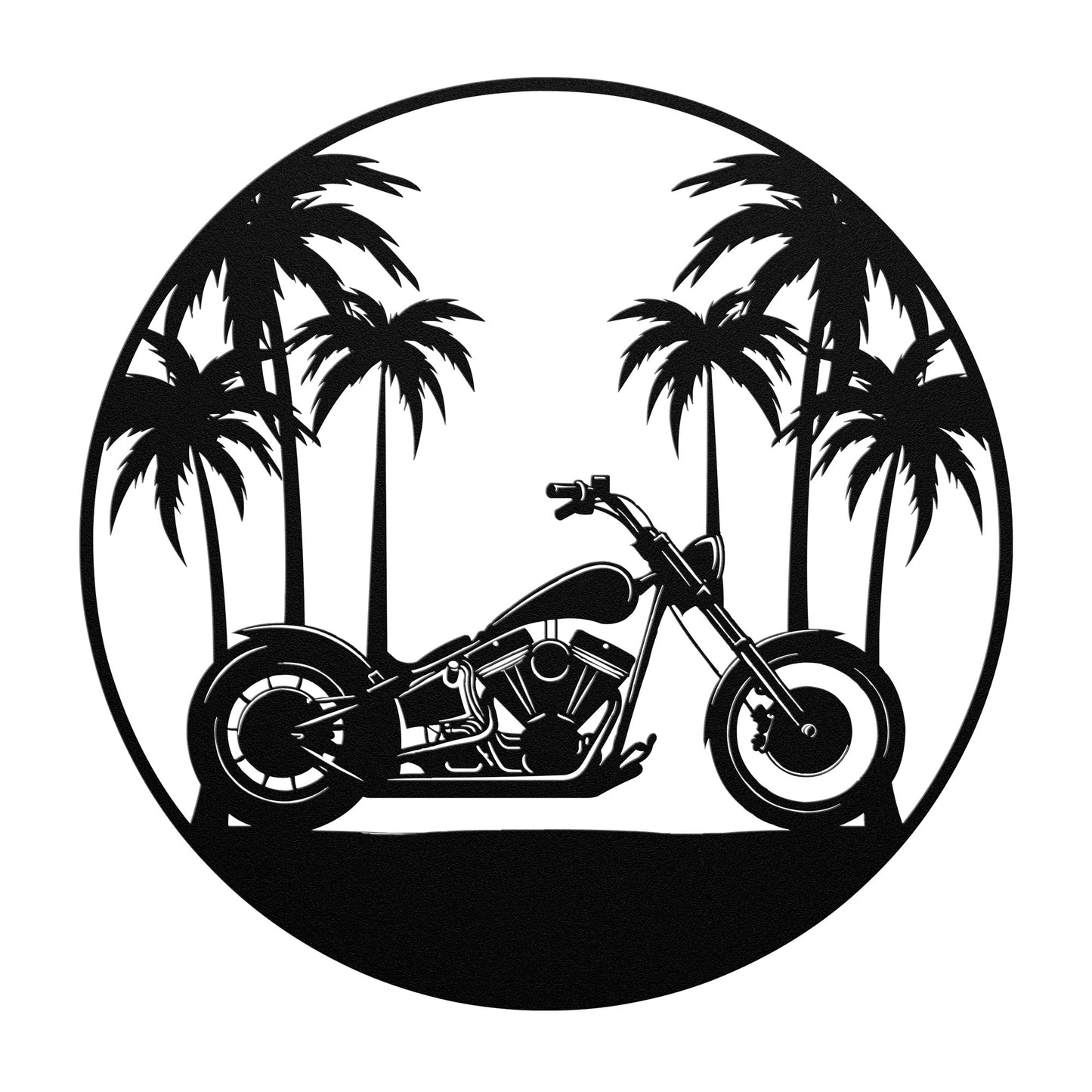 Paradise Chopper Die Cut Metal Sign