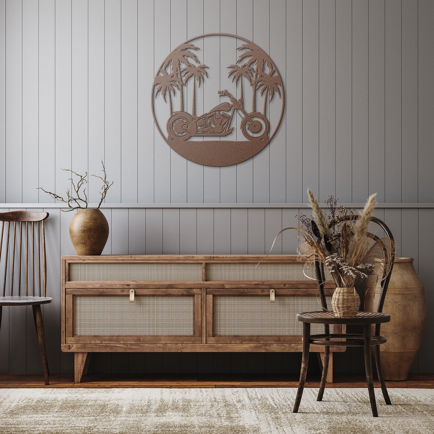 Paradise Chopper Die Cut Metal Sign