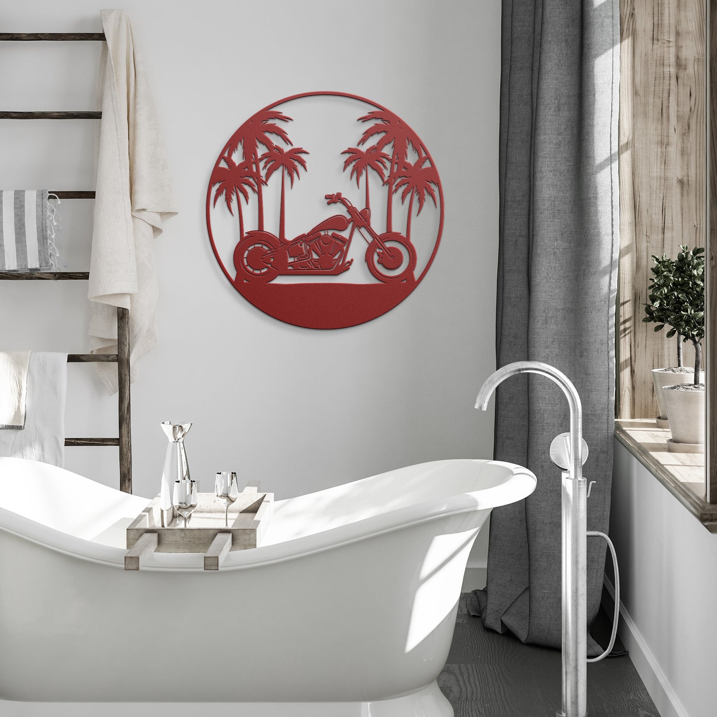 Paradise Chopper Die Cut Metal Sign