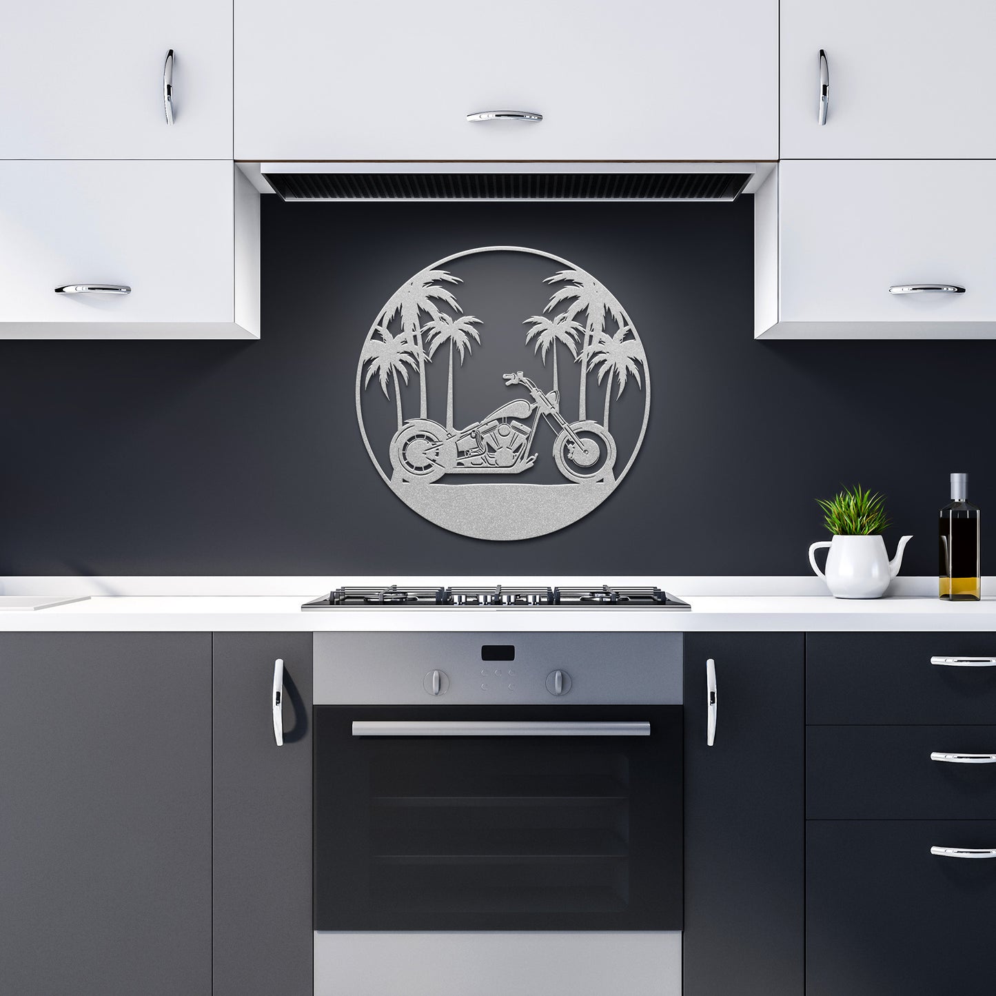 Paradise Chopper Die Cut Metal Sign