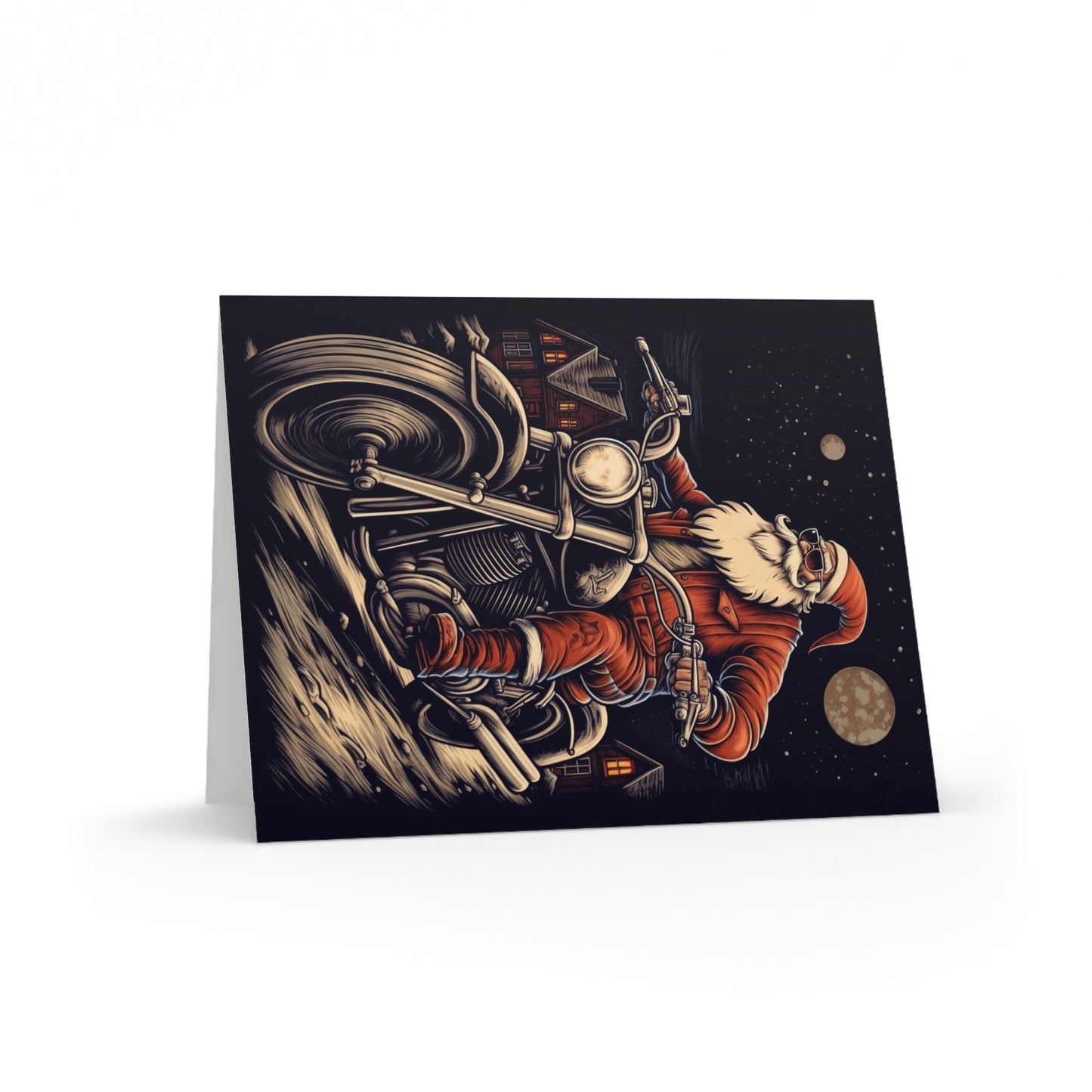 Biker Santa Christmas cards (8, 16, and 24 pcs)