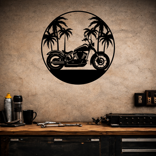 Paradise Bobber Die Cut Metal Sign