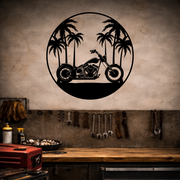 Paradise Chopper Die Cut Metal Sign