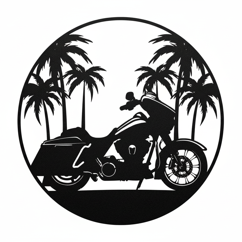 Paradise Bagger Die Cut Metal Sign