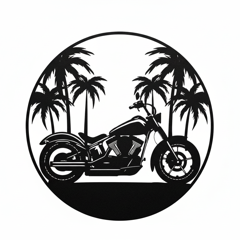 Paradise Bobber Die Cut Metal Sign