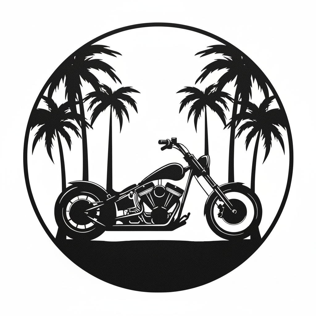 Paradise Chopper Die Cut Metal Sign