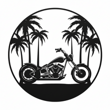 Paradise Chopper Die Cut Metal Sign